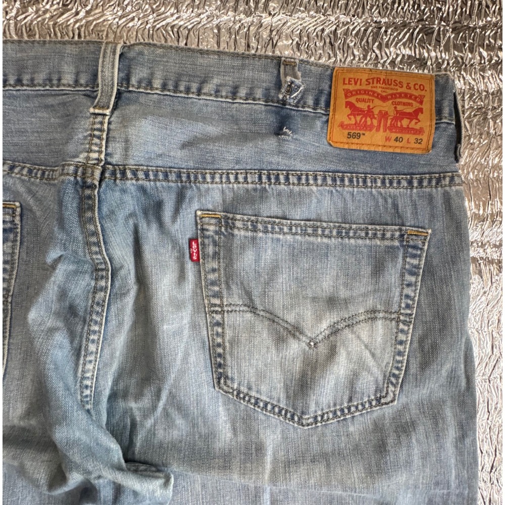 Lot of 3 Levi's 569 Loose Straight Jeans Mens 40x32 Blue Denim Bundle